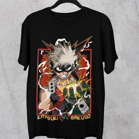 Tops - My Hero Academia Anime T Katsuki Bakugo Fan Shirt Retro